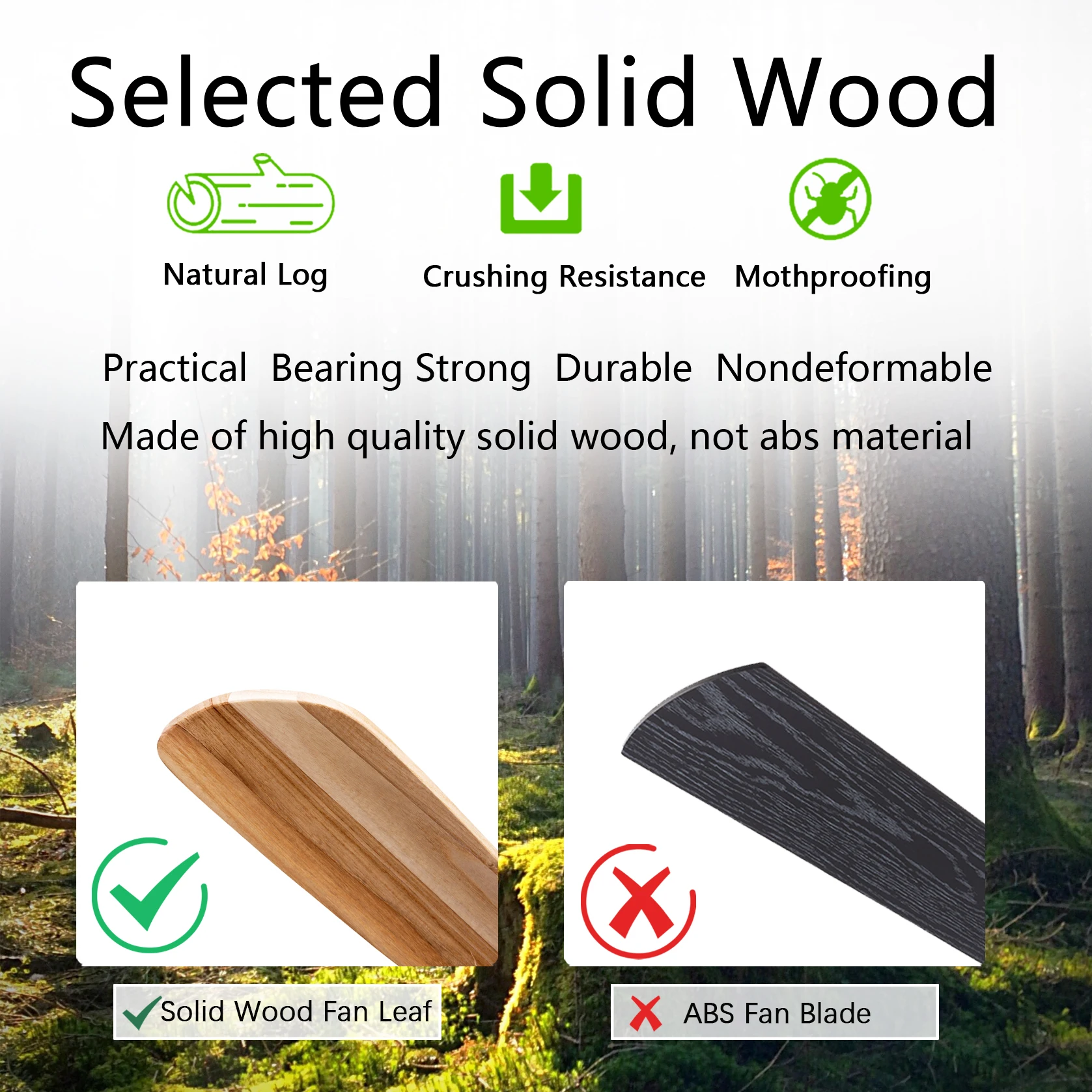 42 52 60 Inch Natural Wood Ceiling Fan with Lights Remote Control Quiet DC Motor Ventiladores De Techofor 85-265V Ceiling Fans