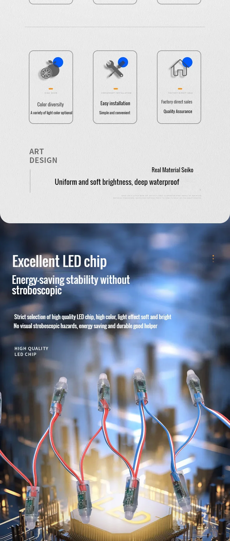 WS2811 DC5V/12V 12mm Full Color LED Pixels String Lights IP68 Waterproof RGB Digital Addressable LED Module Light 50/100/1000pcs