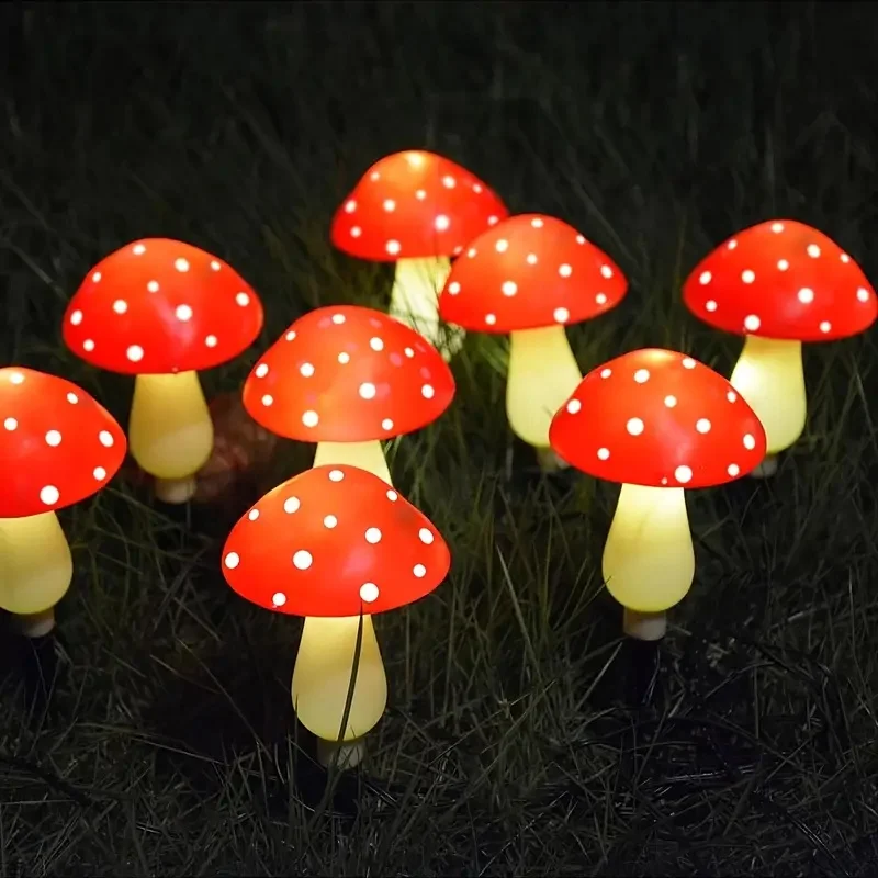 Solar Crack Mushroom Garden Lights Outdoor Pathway Lights Made of Durable ABS for Yards Weddings Christmas Lawn Decorations