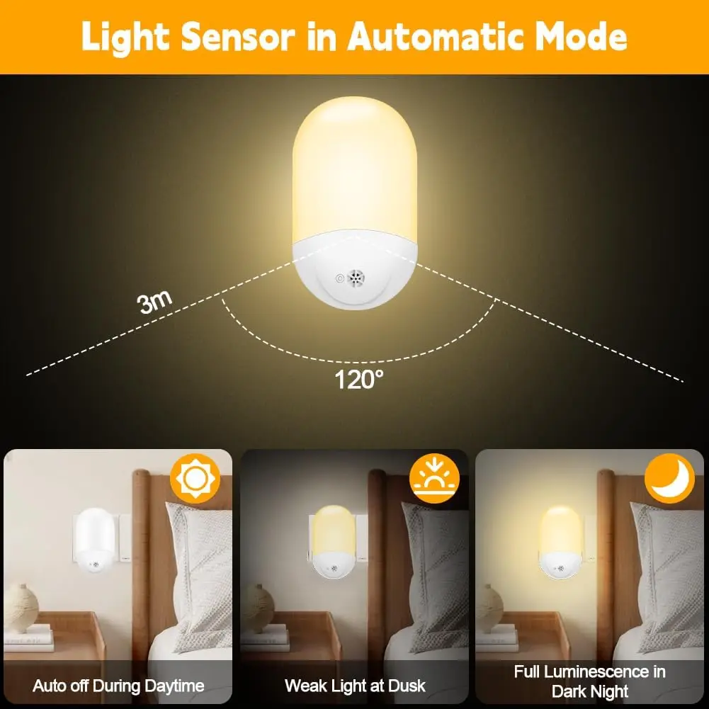 Baby Night Lamp Warm LED Bedside Lamp with Plug-in Wall Remote Control Kawaii Room Decor RGB Multicolor Light