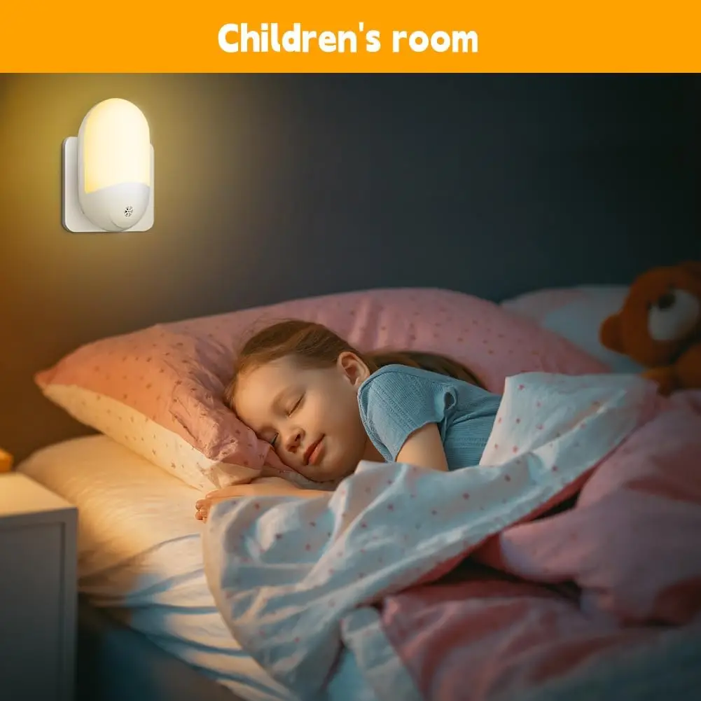 Baby Night Lamp Warm LED Bedside Lamp with Plug-in Wall Remote Control Kawaii Room Decor RGB Multicolor Light