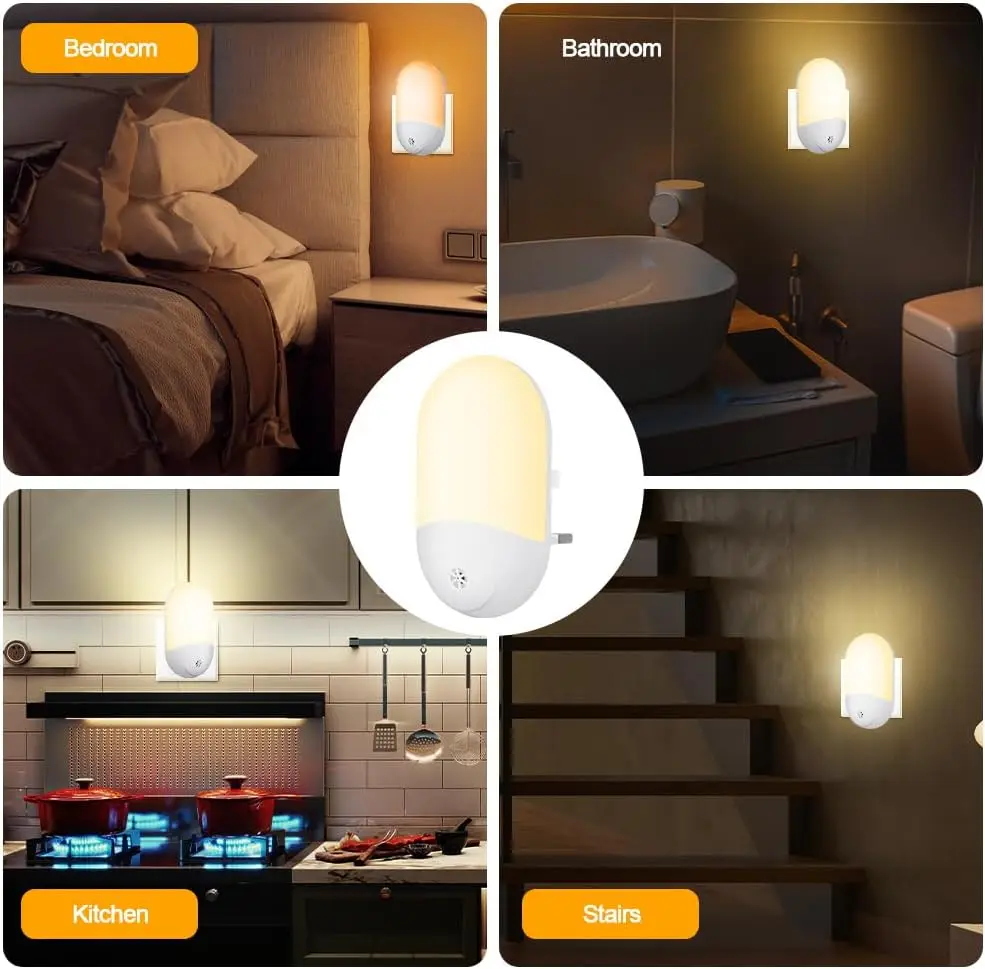 Baby Night Lamp Warm LED Bedside Lamp with Plug-in Wall Remote Control Kawaii Room Decor RGB Multicolor Light