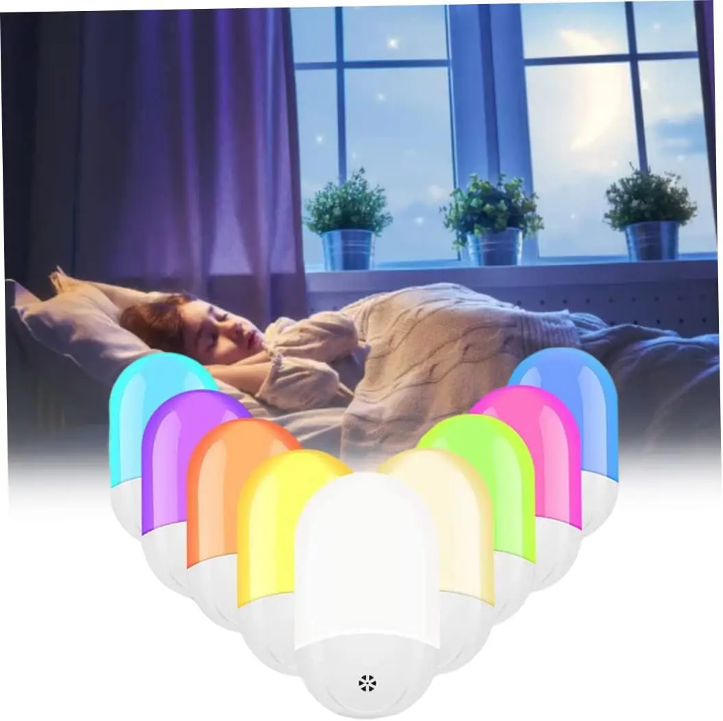 Baby Night Lamp Warm LED Bedside Lamp with Plug-in Wall Remote Control Kawaii Room Decor RGB Multicolor Light