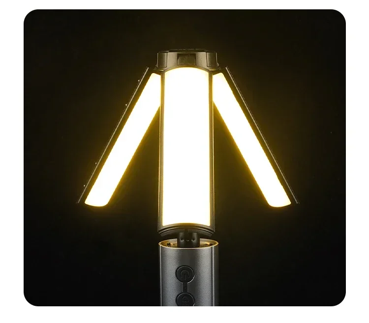 8000mAh Telescopic Camping Lamp, USB Rechargeable Flash Light，Waterproof 8 Modes Dimmable for Outdoor Hiking Emergency Survival