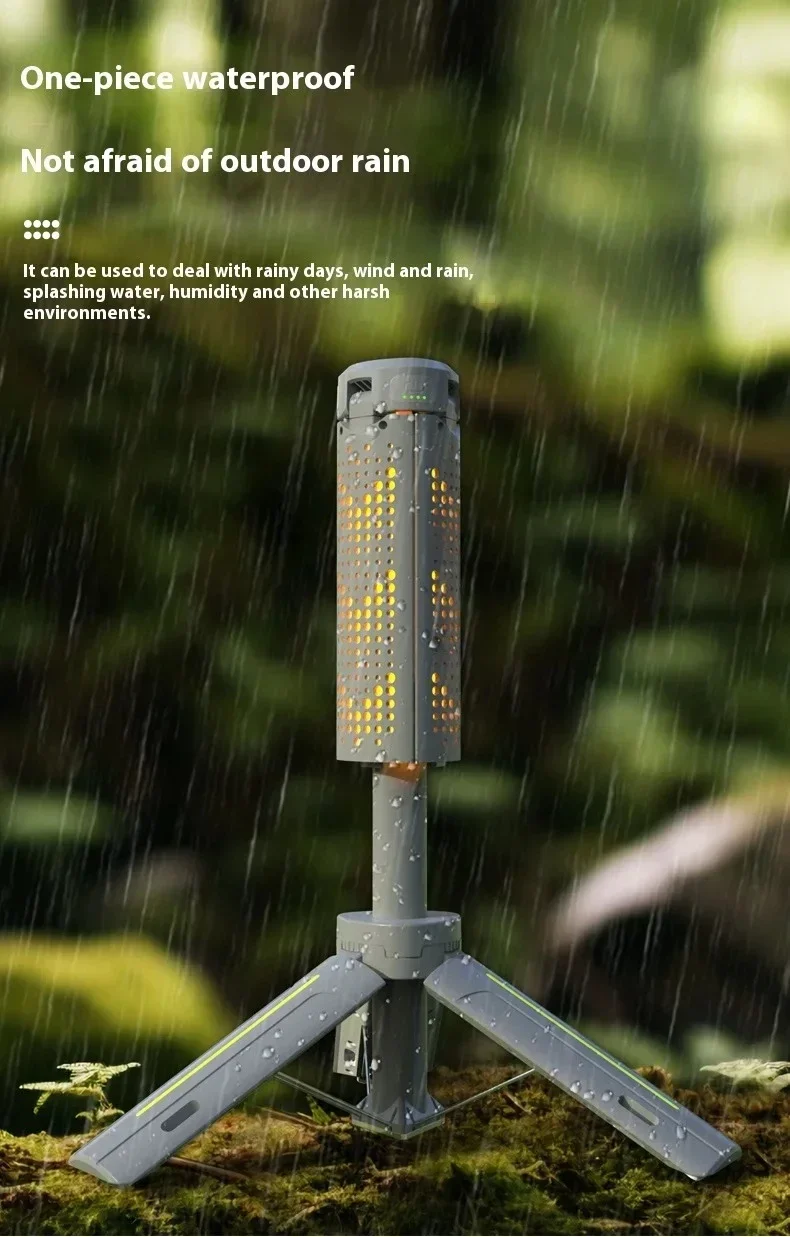 8000mAh Telescopic Camping Lamp, USB Rechargeable Flash Light，Waterproof 8 Modes Dimmable for Outdoor Hiking Emergency Survival