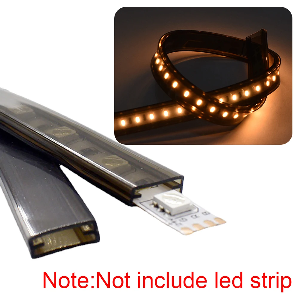Transparent Milky White Black LED Silicone Tube Flexible Protection Cover Waterproof For 8/10/12mm WS2812B WS2811 5050 Led Strip