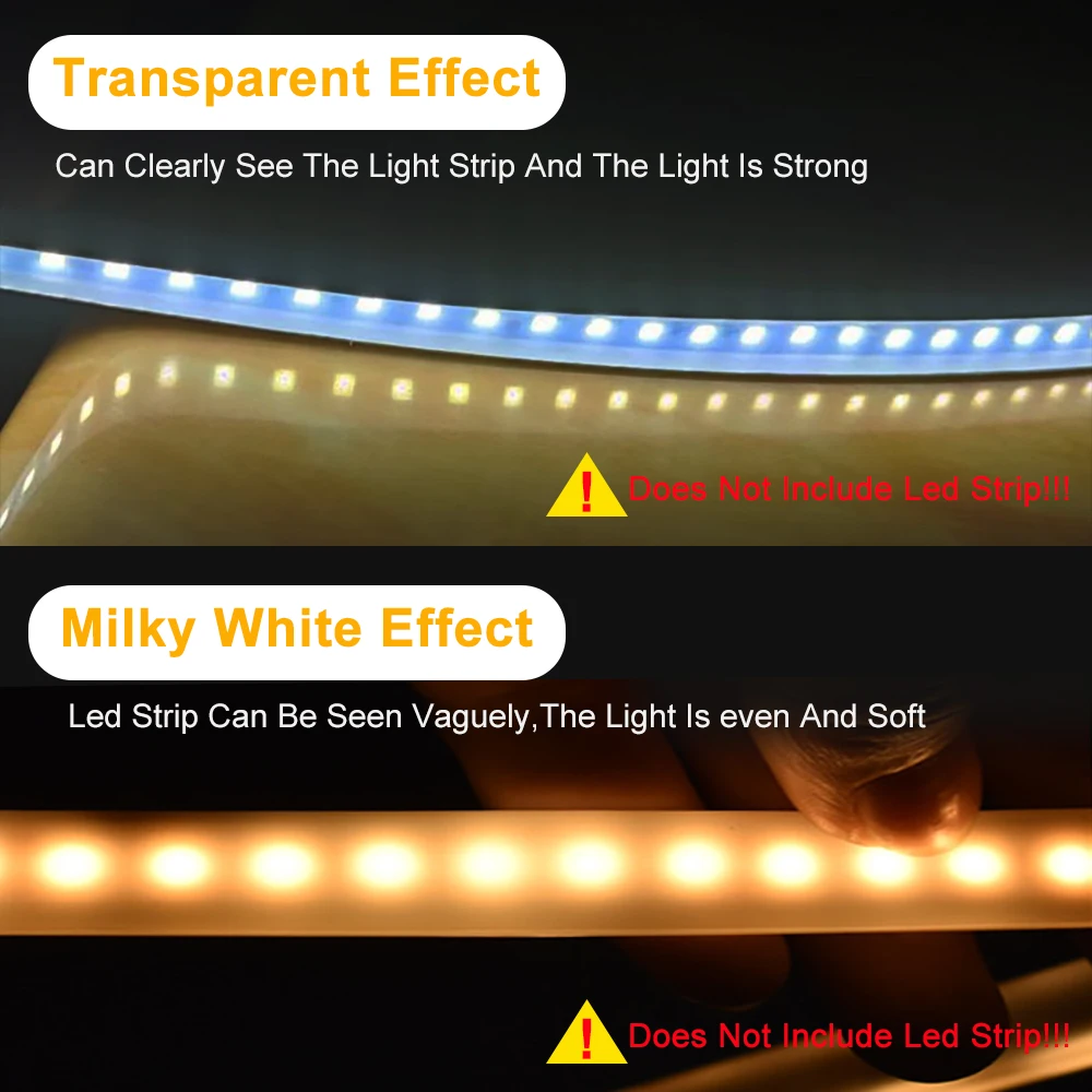 Transparent Milky White Black LED Silicone Tube Flexible Protection Cover Waterproof For 8/10/12mm WS2812B WS2811 5050 Led Strip
