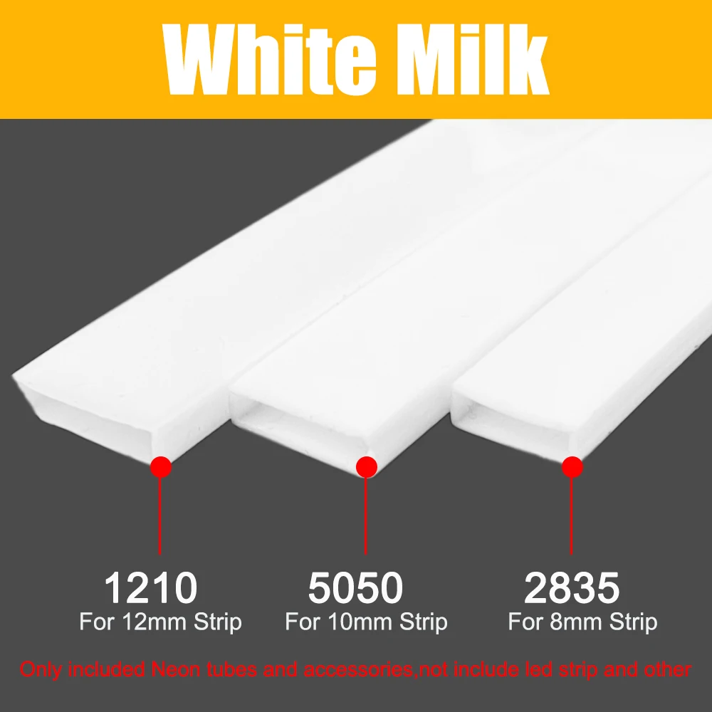 Transparent Milky White Black LED Silicone Tube Flexible Protection Cover Waterproof For 8/10/12mm WS2812B WS2811 5050 Led Strip