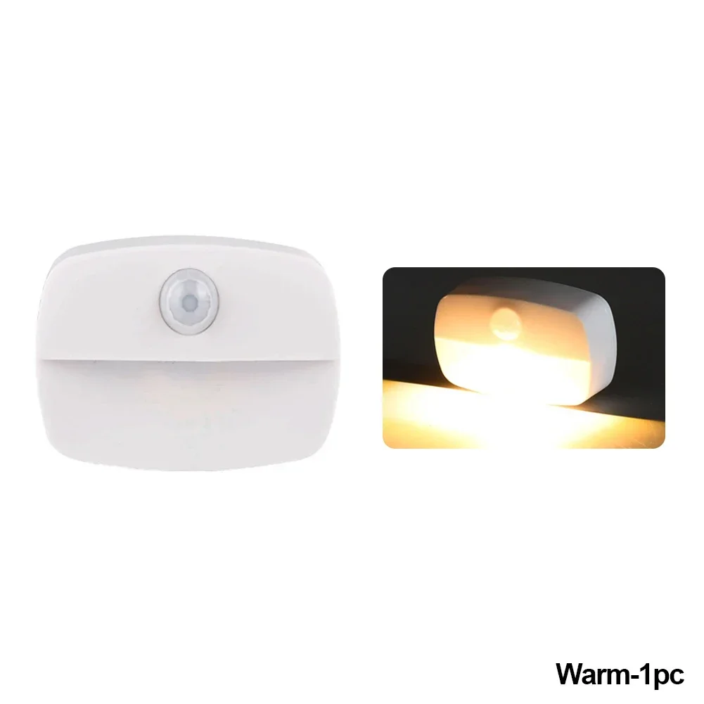 PIR Motion Sensor Night Light LED Intelligent Under Cabinet Light Battery Power Wireless Night Lamp for Bedroom Hallway Stairs