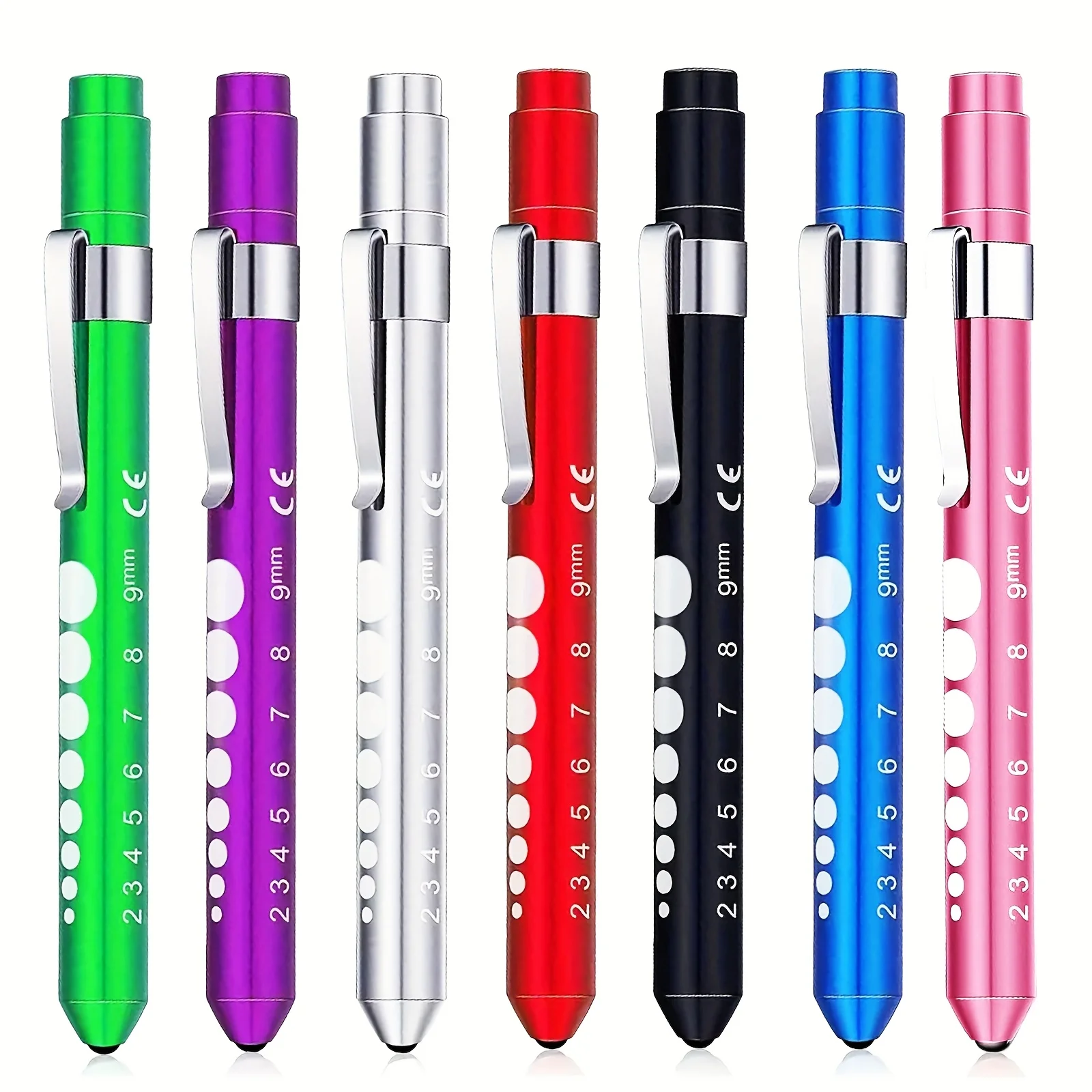2/4 Pcs LED Pen Lights For Nurses Reusable Student Doctor Daily Use Portable Flashlight With Pupil Size Markers With Pocket Clip