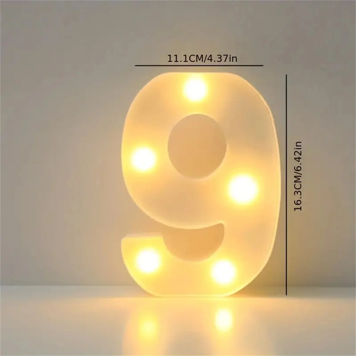 1PC 16cm LED Letter Light, Luminous Letter and Number Night Light, Suitable for Home, Bar, Wedding, Birthday Party Decoration
