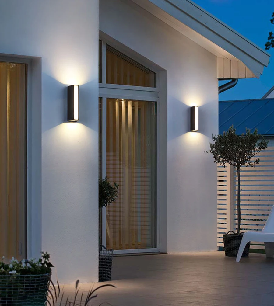 Modern LED Wall Lights Waterproof Outdoor Wall Lamp Long Strip IP65 Aluminum Wall Light Garden Porch Light Fixtures Luminaire