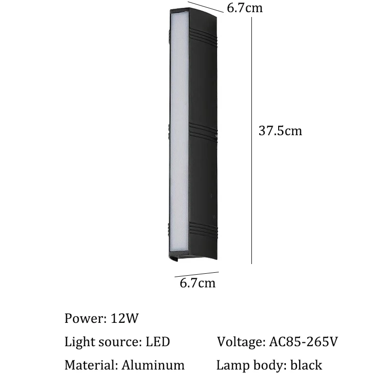 Modern LED Wall Lights Waterproof Outdoor Wall Lamp Long Strip IP65 Aluminum Wall Light Garden Porch Light Fixtures Luminaire