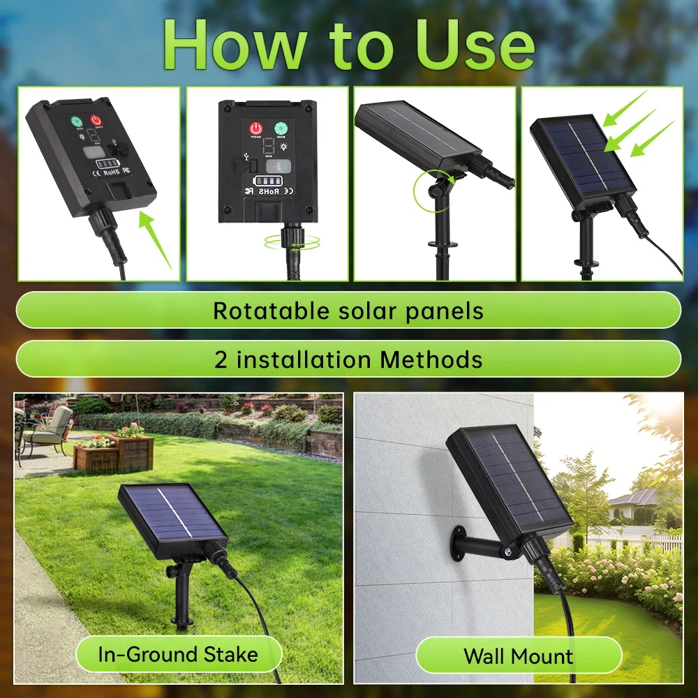 Outdoor Solar Light String Balcony With Warm Light Bulb Remote Control 7/10/15 Meters Multiple Specifications Garden Lamp String