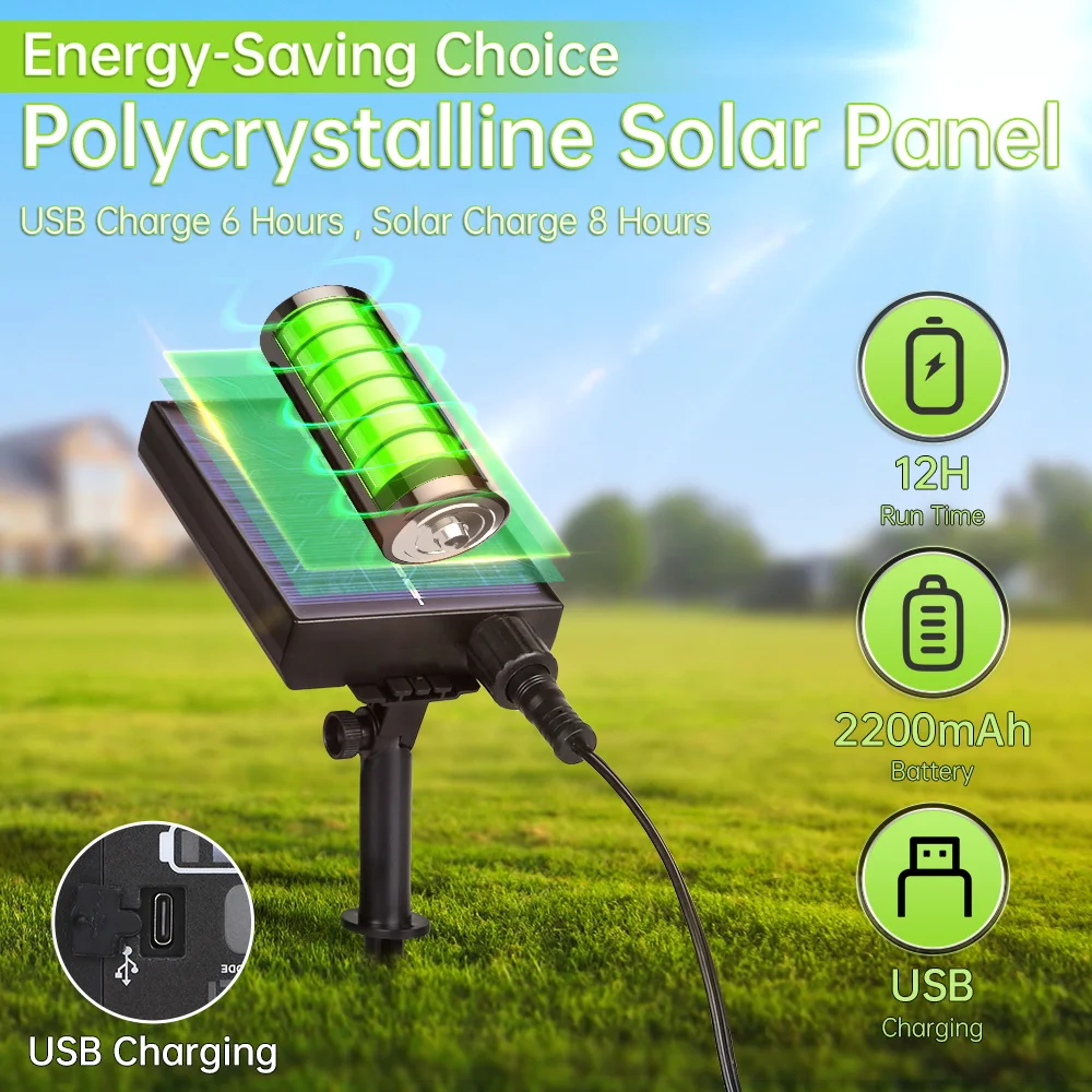 Outdoor Solar Light String Balcony With Warm Light Bulb Remote Control 7/10/15 Meters Multiple Specifications Garden Lamp String