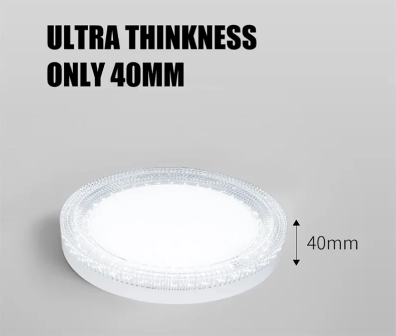 Modern Ultra Thin Crystal Ceiling Light Round Ceiling Home Lamp Cool White Suitable for Balcony Kitchen Bedroom Light AC85-260V