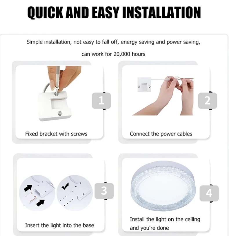 Modern Ultra Thin Crystal Ceiling Light Round Ceiling Home Lamp Cool White Suitable for Balcony Kitchen Bedroom Light AC85-260V