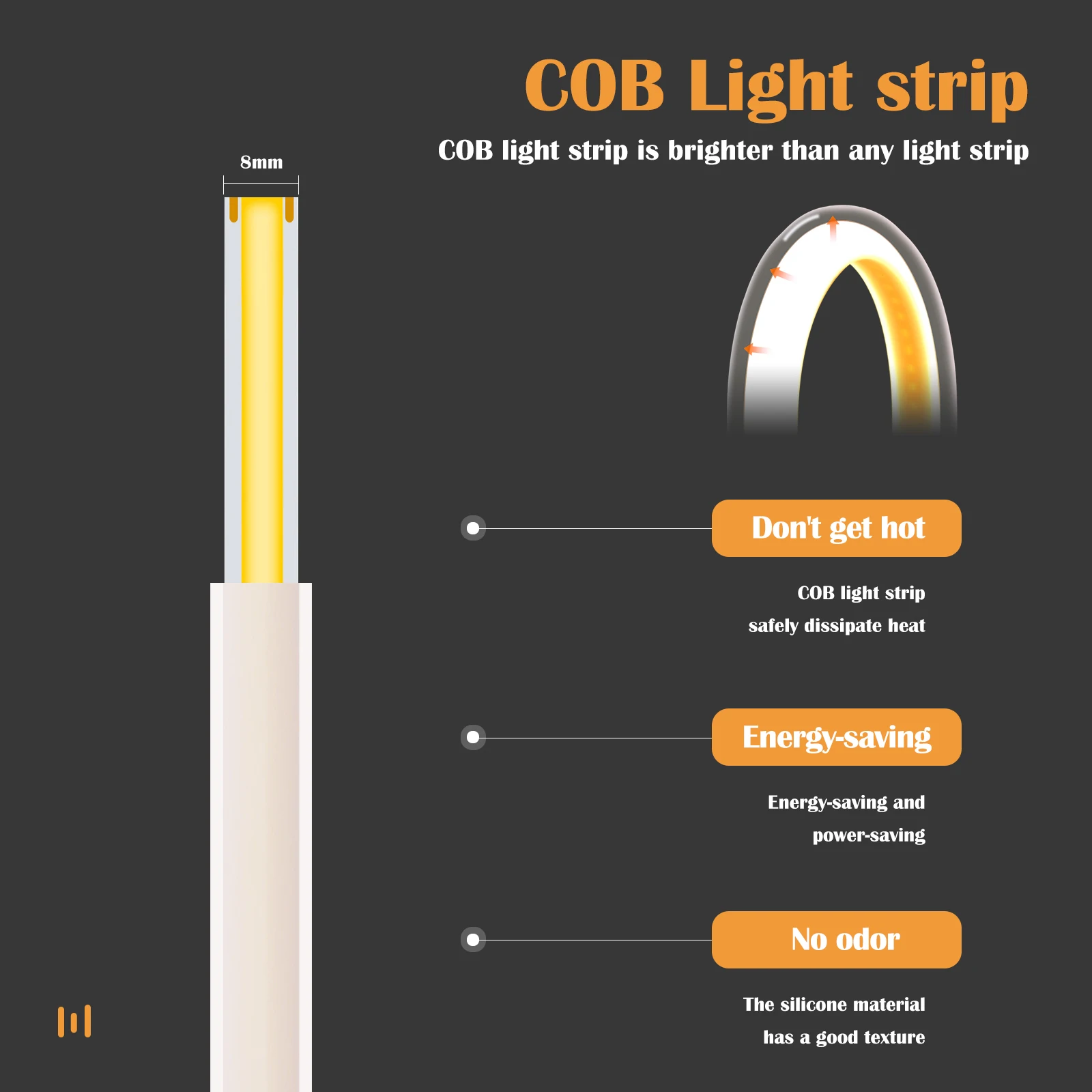 220V COB LED Strip Lights 288LEDs/m Waterproof LED Strip with Dimmer/Switch and Plug 0.5m 5m 10m 20m 35m Flexible Tape for Home