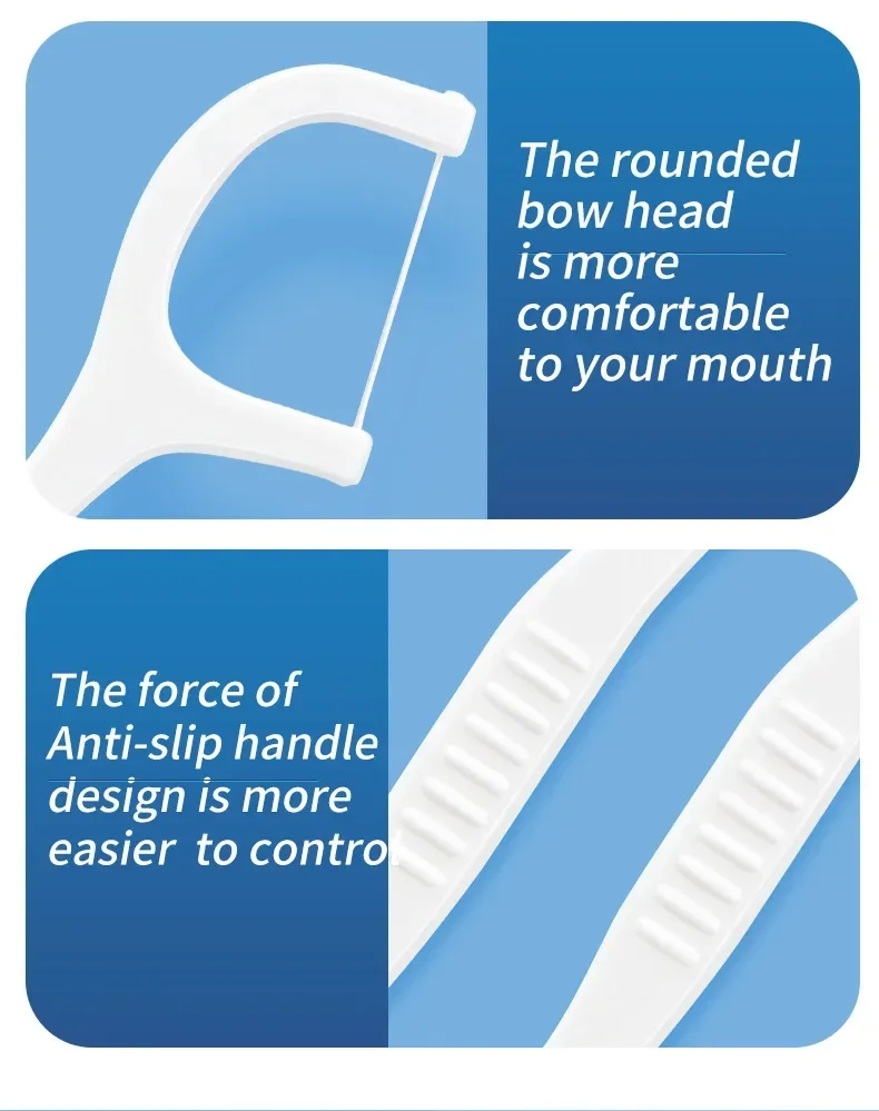 600PCS Floss Family Pack Ultra-fine Toothpick Disposable Flat Floss Portable Portable Flossing Double Head Use Oral Hygiene