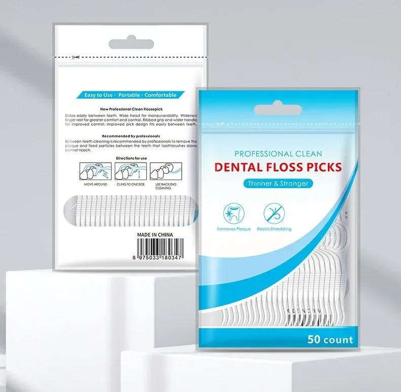 600PCS Floss Family Pack Ultra-fine Toothpick Disposable Flat Floss Portable Portable Flossing Double Head Use Oral Hygiene