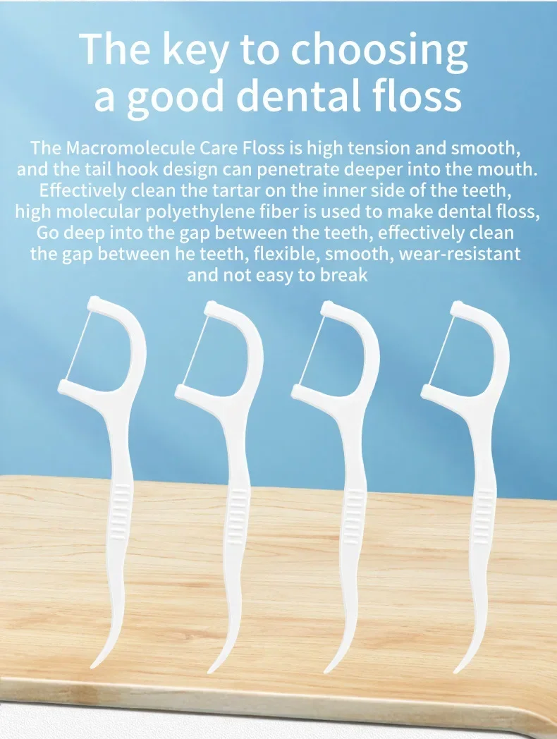 600PCS Floss Family Pack Ultra-fine Toothpick Disposable Flat Floss Portable Portable Flossing Double Head Use Oral Hygiene