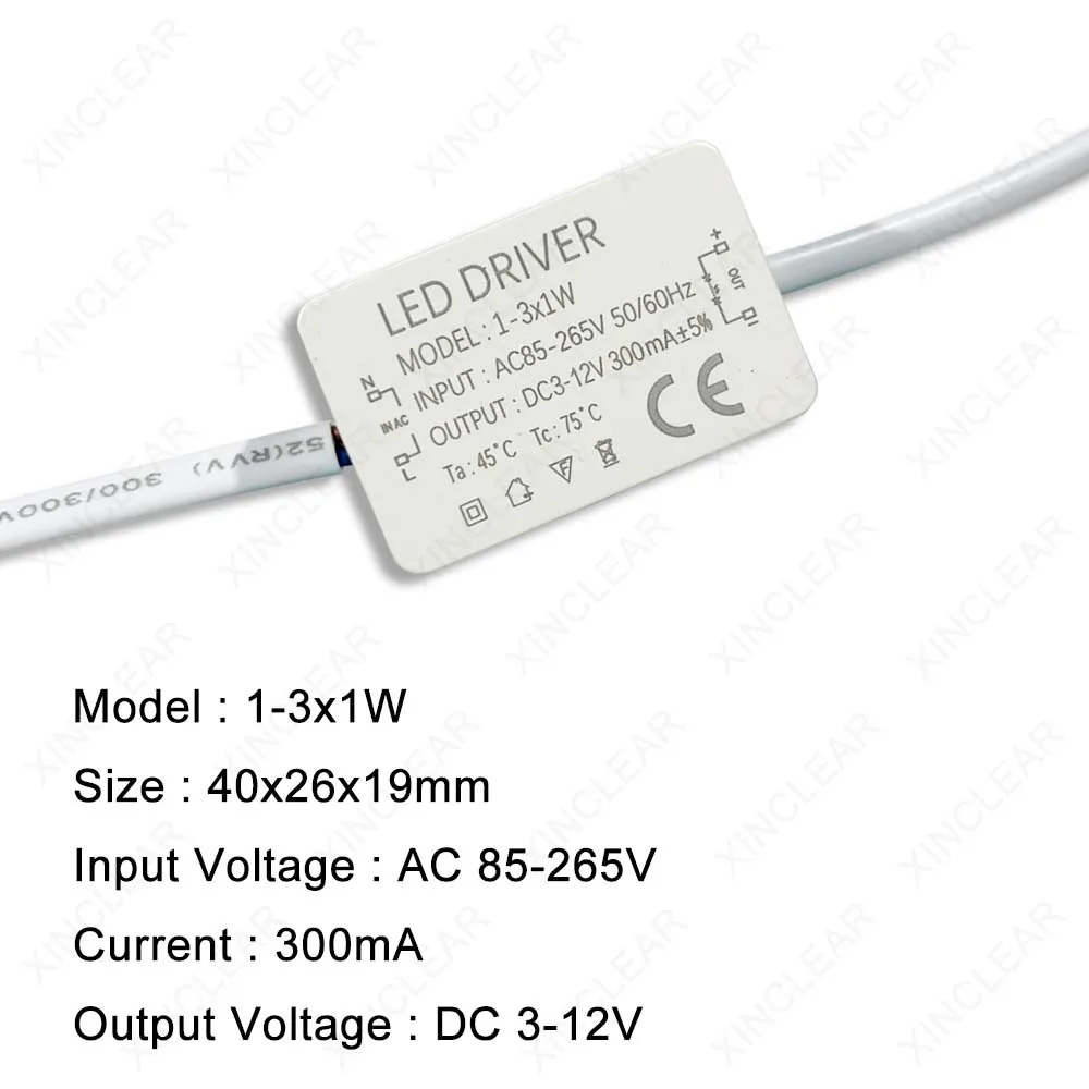 LED Driver 3-5W 4-7W 8-12W 12-18W 18-25W 25-36W Power Supply 300mA 600MA 900MA Constant Current Driver LED Lighting Transformer