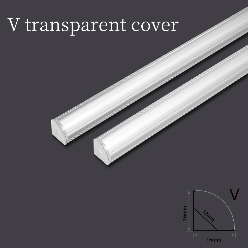 LED Strip Aluminum Profile 50CM Recessed Surface Mounted Aluminium Channel with Diffuser PC Cover for 8mm 10mm Linear Lighting