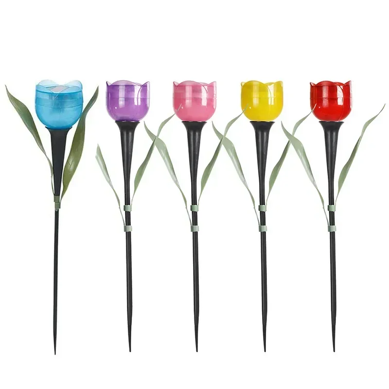 Solar Tulip Flower Lights Outdoor LED Waterproof Garden Stake Lawn Decor Yard Party Decoration Warm White Solar Outdoor Light