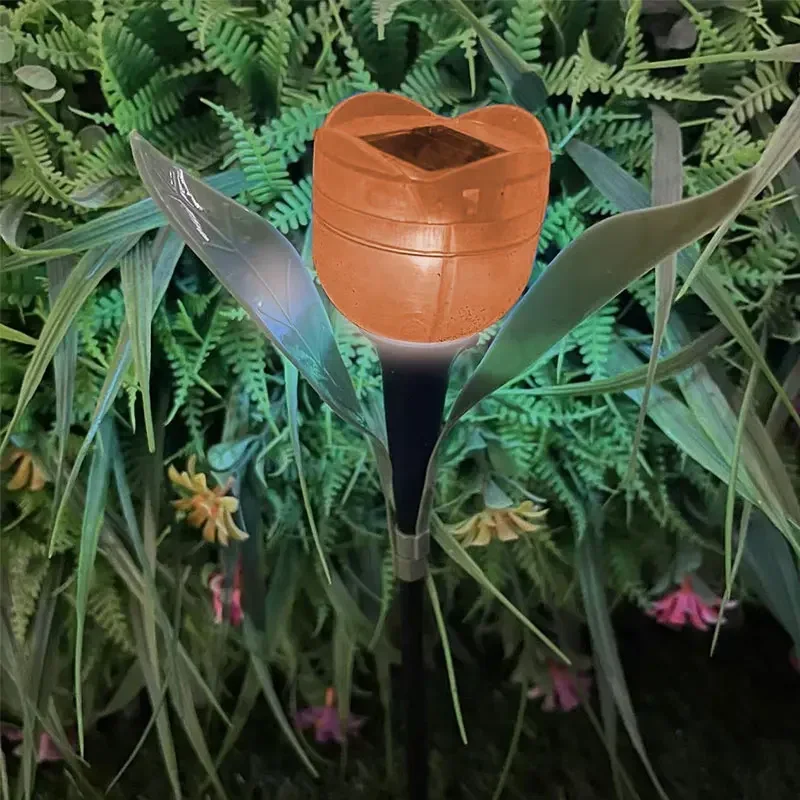 Solar Tulip Flower Lights Outdoor LED Waterproof Garden Stake Lawn Decor Yard Party Decoration Warm White Solar Outdoor Light