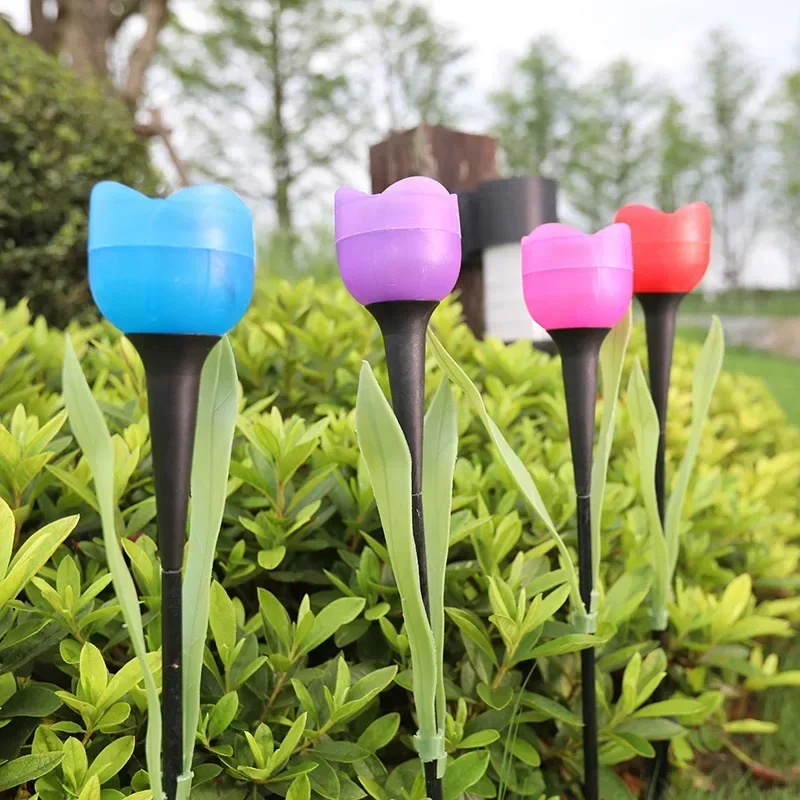 Solar Tulip Flower Lights Outdoor LED Waterproof Garden Stake Lawn Decor Yard Party Decoration Warm White Solar Outdoor Light