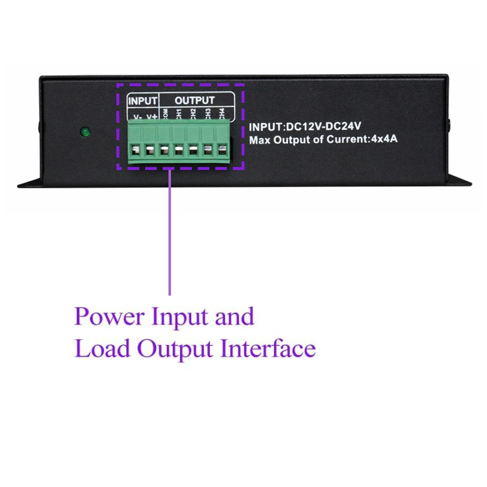 LED DMX 4CH Decoder PWM Signal Converter Dimming Driver LED DMX512 Decoder for RGBW Strip Light DC12-24V 4A/CH Stage Lighting