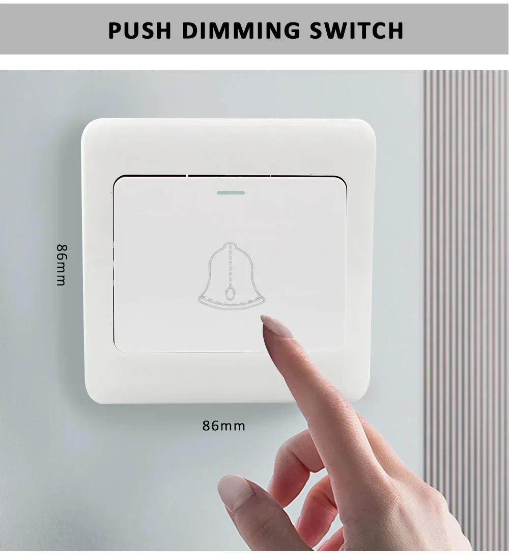 AC Triac LED Dimmer 220V 230V 110V with 2.4G Wireless RF Touch Remote Control Lamp Push PWM Dimmer Switch S1-B Dimming for Home