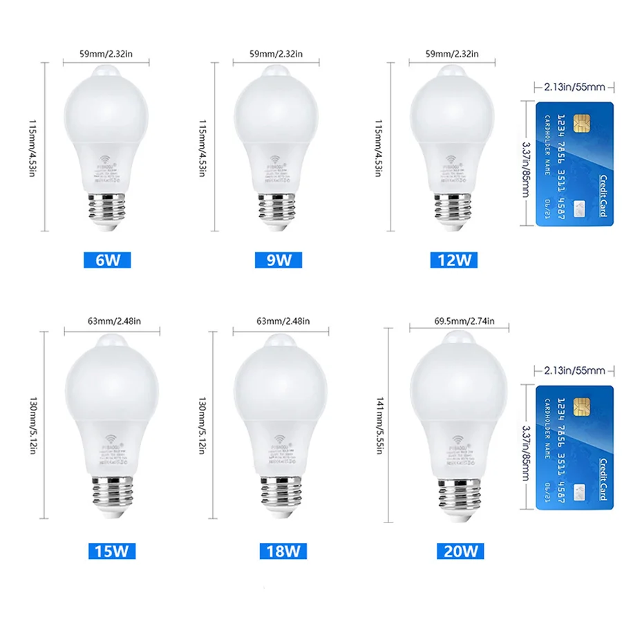 4PCS E27 PIR Motion Sensor LED Bulb 6W 9W 12W Dusk Dawn Led light bulb 110V 220V Working in Night For Home Stair Hallway bedroom