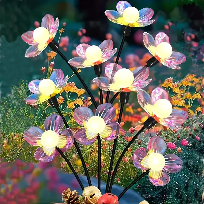 1PC Solar Firefly Flower LED Lights,Outdoor Waterproof 2 Modes Decoration Lamp,Landscape Lighting For Garden,Lawn,Patio,Pathway