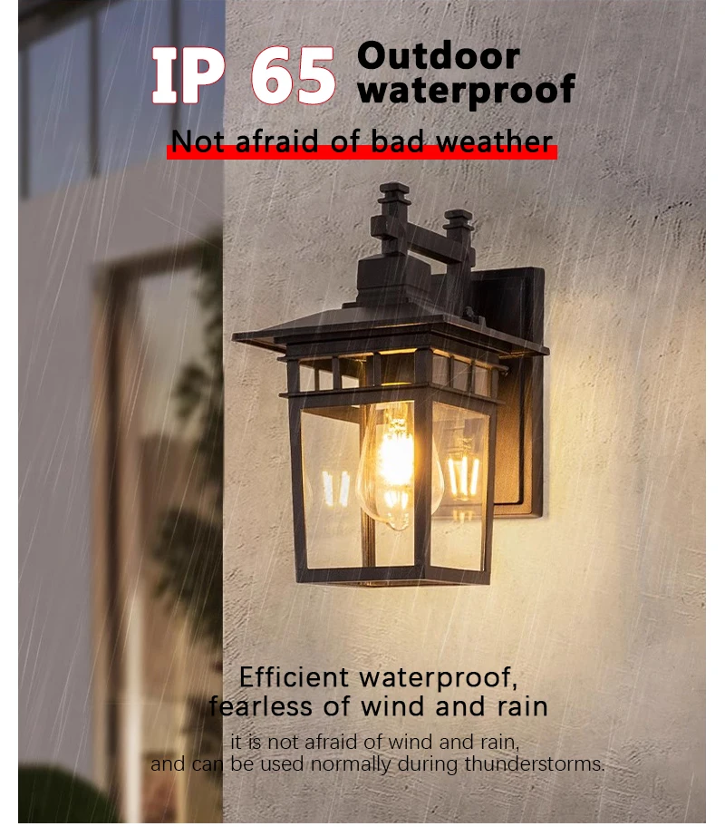 LED Outdoor Waterproof Wall Lamp Iron Painted Garden Balcony Corridor Wall Lamp Minimalist Decorative Wall Lamp AC110-220V