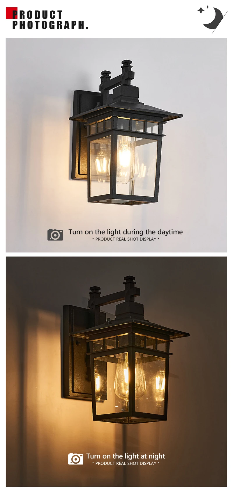 LED Outdoor Waterproof Wall Lamp Iron Painted Garden Balcony Corridor Wall Lamp Minimalist Decorative Wall Lamp AC110-220V