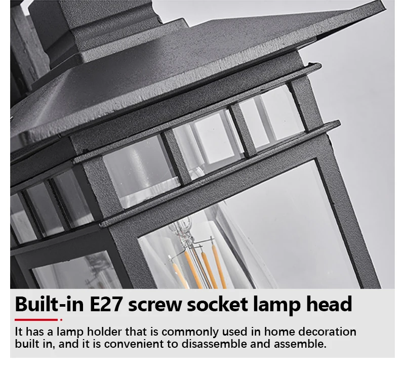 LED Outdoor Waterproof Wall Lamp Iron Painted Garden Balcony Corridor Wall Lamp Minimalist Decorative Wall Lamp AC110-220V
