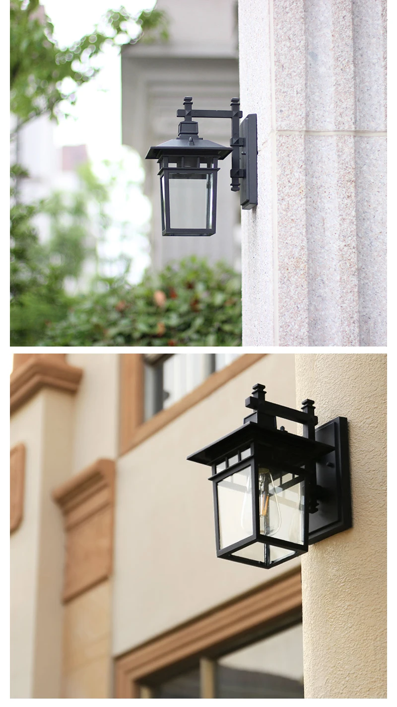LED Outdoor Waterproof Wall Lamp Iron Painted Garden Balcony Corridor Wall Lamp Minimalist Decorative Wall Lamp AC110-220V