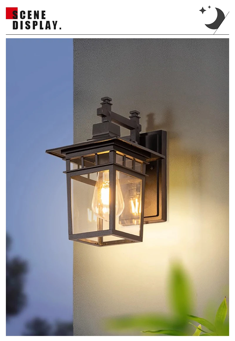 LED Outdoor Waterproof Wall Lamp Iron Painted Garden Balcony Corridor Wall Lamp Minimalist Decorative Wall Lamp AC110-220V