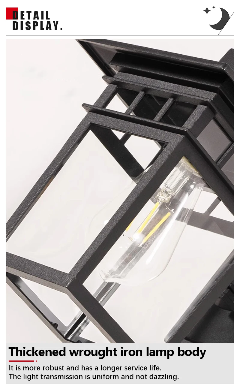 LED Outdoor Waterproof Wall Lamp Iron Painted Garden Balcony Corridor Wall Lamp Minimalist Decorative Wall Lamp AC110-220V
