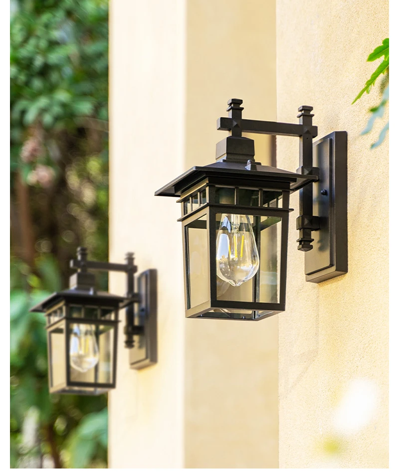 LED Outdoor Waterproof Wall Lamp Iron Painted Garden Balcony Corridor Wall Lamp Minimalist Decorative Wall Lamp AC110-220V