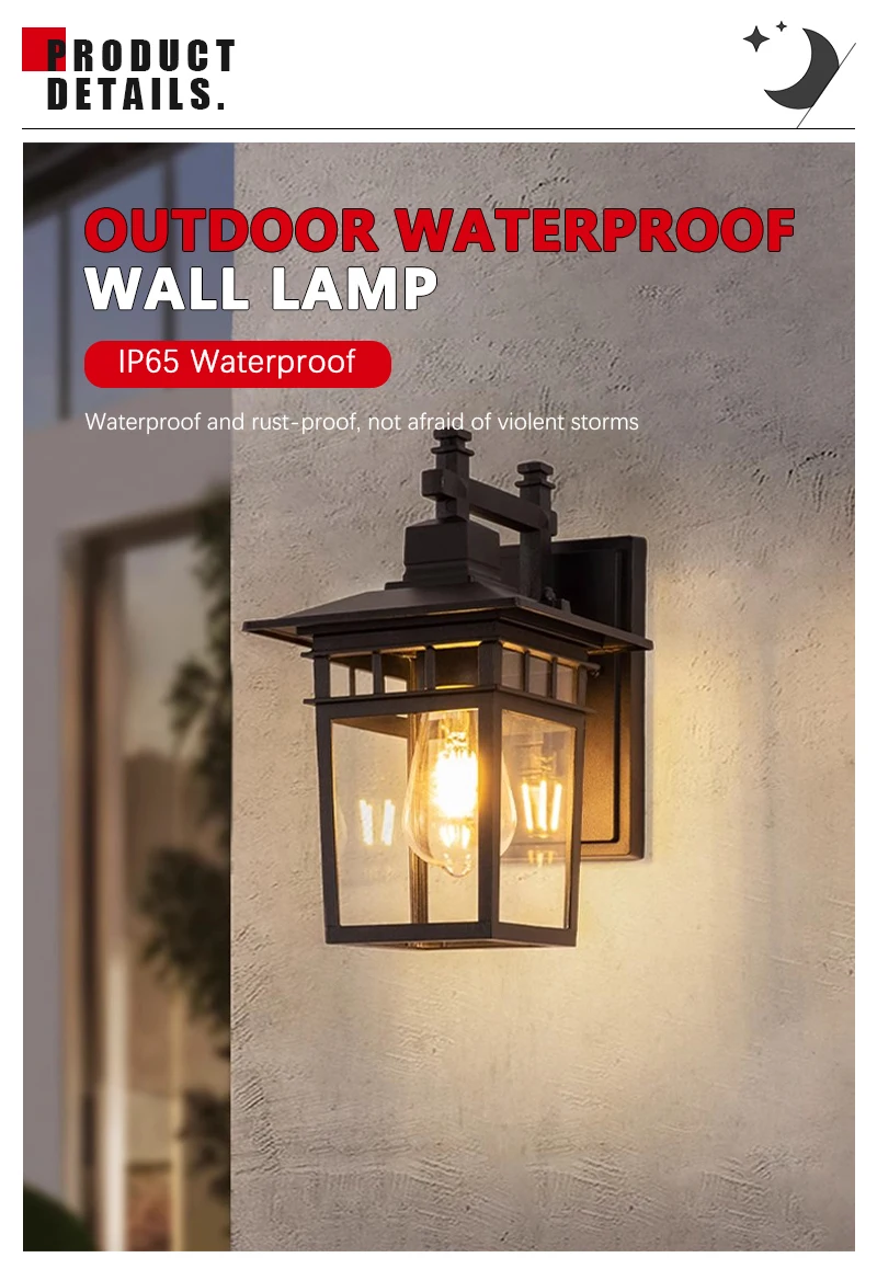 LED Outdoor Waterproof Wall Lamp Iron Painted Garden Balcony Corridor Wall Lamp Minimalist Decorative Wall Lamp AC110-220V