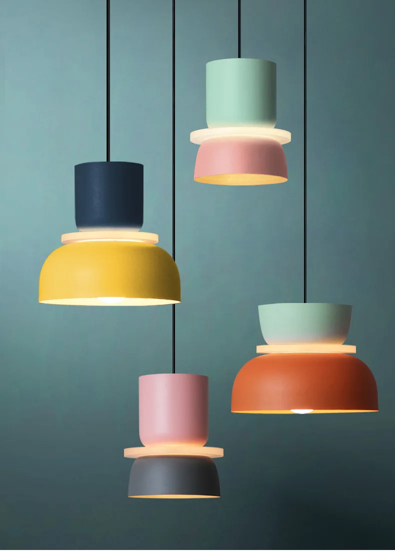New Modern Pendant Lamp Led Nordic Hanging Suspension Bedside Living Bedroom Study Bar Dining Room Lighting Macaron Decor Lights
