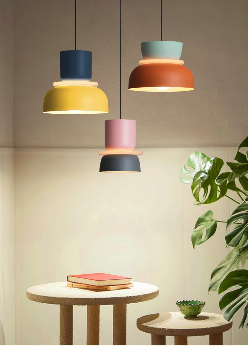 New Modern Pendant Lamp Led Nordic Hanging Suspension Bedside Living Bedroom Study Bar Dining Room Lighting Macaron Decor Lights