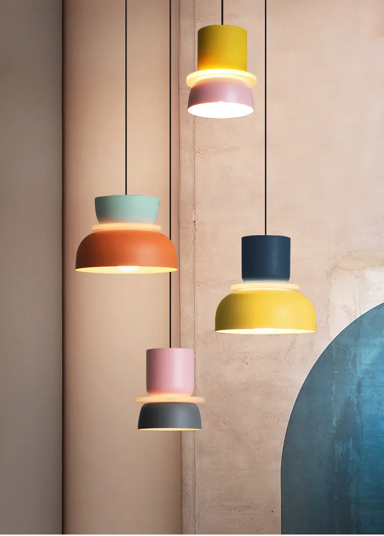 New Modern Pendant Lamp Led Nordic Hanging Suspension Bedside Living Bedroom Study Bar Dining Room Lighting Macaron Decor Lights