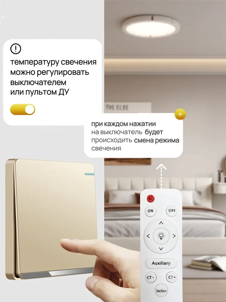 Modern Living Room Ceiling Light Bedroom Circular Chandelier Villa Kitchen Shrink LED Lamp Channel Lamp 3 Color Change Lamplight