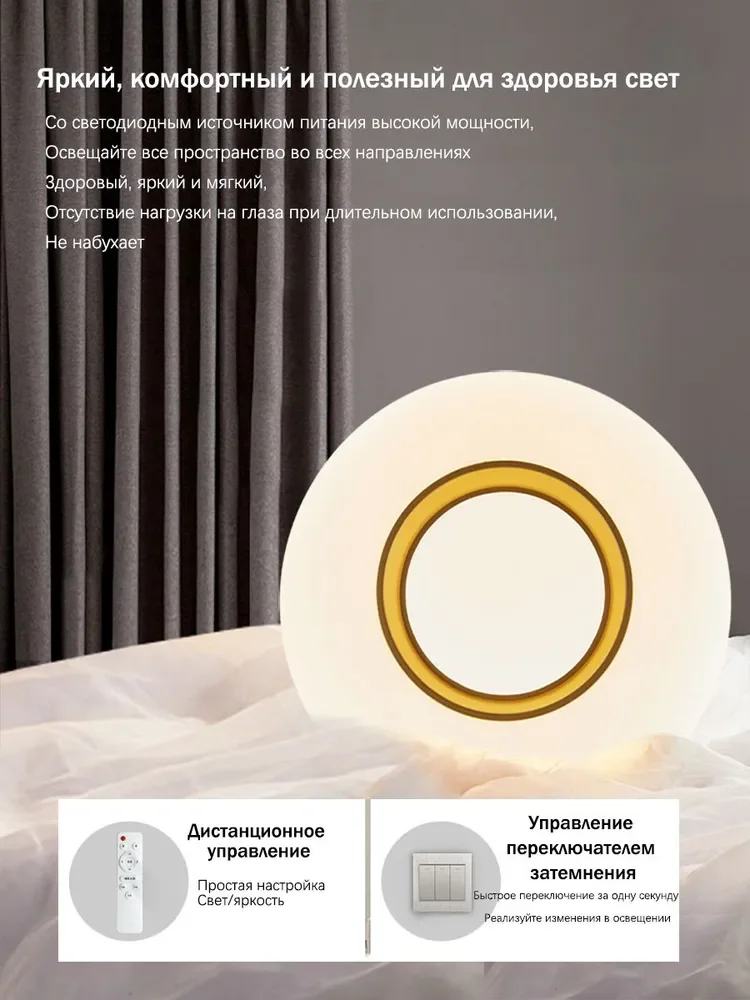 Modern Living Room Ceiling Light Bedroom Circular Chandelier Villa Kitchen Shrink LED Lamp Channel Lamp 3 Color Change Lamplight