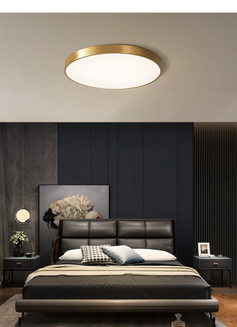 Modern Living Room Ceiling Light Bedroom Circular Chandelier Villa Kitchen Shrink LED Lamp Channel Lamp 3 Color Change Lamplight