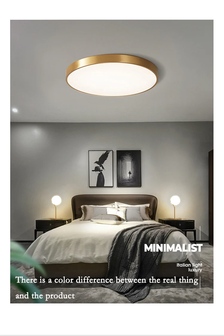 Modern Living Room Ceiling Light Bedroom Circular Chandelier Villa Kitchen Shrink LED Lamp Channel Lamp 3 Color Change Lamplight