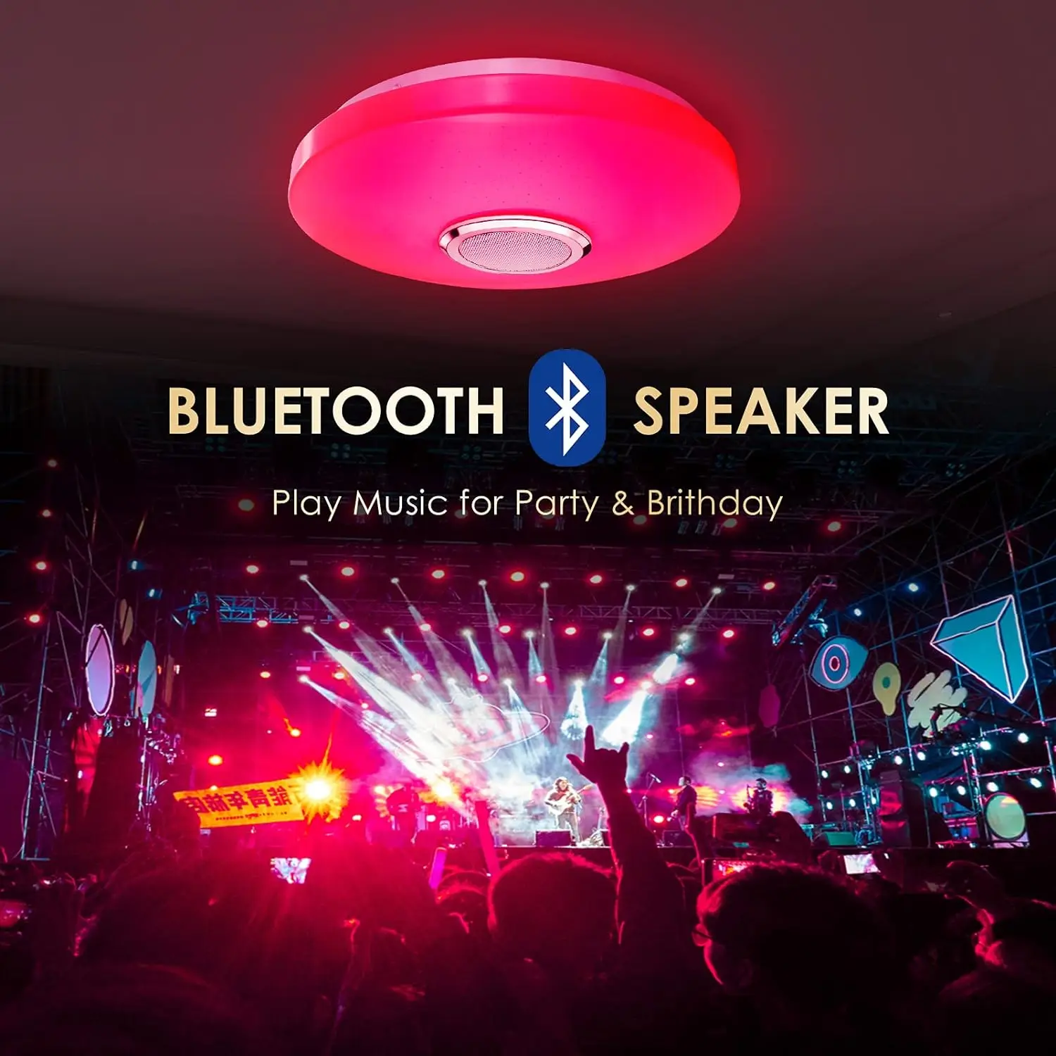 RGB Smart Home LED Ceiling Light With Speakers For Music APP Remote Control Bluetooth Interior Decoration Bedroom Party